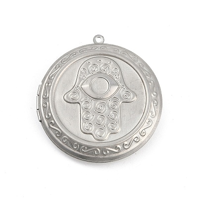 304 Stainless Steel Locket Pendants STAS-M090-04P-1