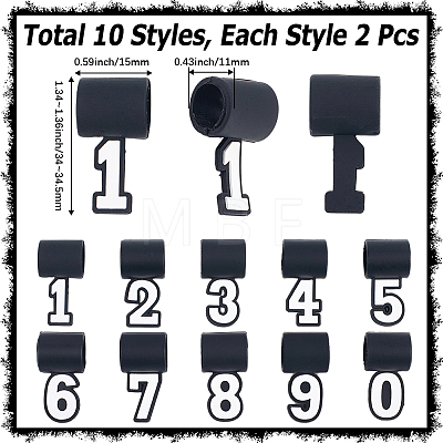 20Pcs 10 Styles Silicone Pendants SIL-SC0002-94-1