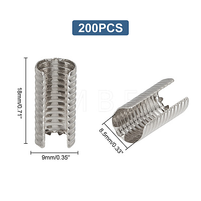 AHADERMAKER 200Pcs Iron Folding Crimp Ends IFIN-GA0001-50B-1