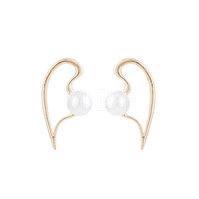 Zinc Alloy & Acrylic Pearl Stud Earrings WGAB762-03-1