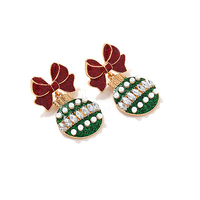 Zinc Alloy & Rhinestone Dangle Stud Earrings FS-WG792C8-01-1