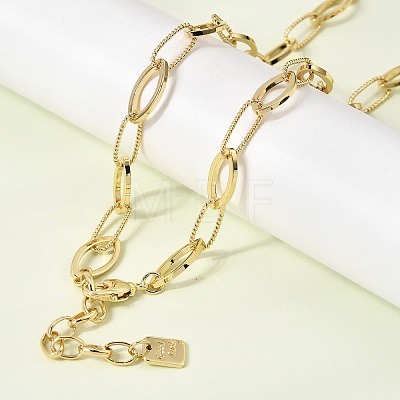 Brass Horse Eye Link Chain Necklaces NJEW-L013-09G-1