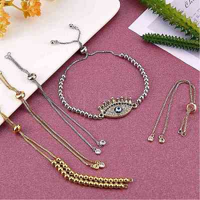 5Pcs 5 Styles Brass Chain Bracelet Making KK-SZ0001-56-1