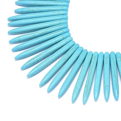 Synthetic Turquoise Graduated Spike Beads Strands G-F604-10E-1