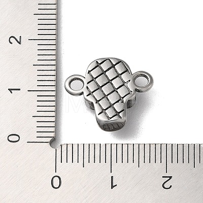 Tibetan Style 304 Stainless Steel Connector Charms STAS-D014-25AS-1