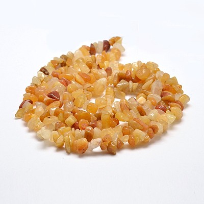 Natural Yellow Aventurine Chip Beads Strands G-L269-36-1