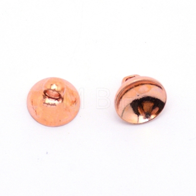 Brass Bead Cap Pendant Bails KK-TAC0006-01RG-1