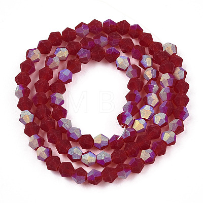 Imitate Austrian Crystal Bicone Frosted Glass Beads Strands EGLA-A039-T4mm-MB27-1