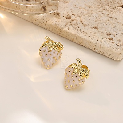 304 Stainless Steel Enamel Stud Earrings WG7643B-01-1