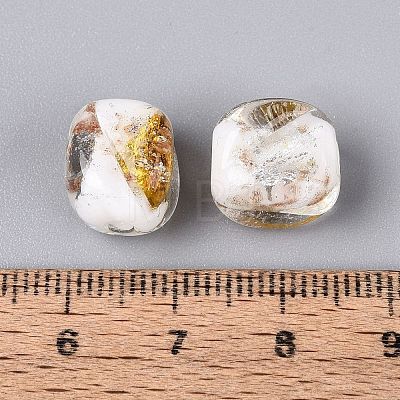Handmade Gold & Silver Foil Glass Beads FOIL-Q003-01J-1