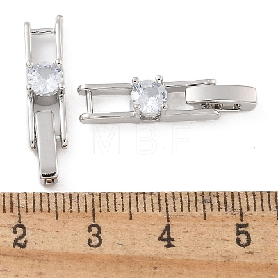 Rack Plating Brass Micro Pave Cubic Zirconia Fold Over Clasps KK-A234-016P-02-1