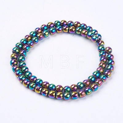 1Strand Grade A Non-Magnetic Synthetic Hematite Beads Strands X-G-S096-6mm-5-1