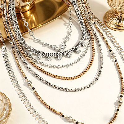 Boho Alloy Crystal Rhinestone Multi Layered Necklaces with Teardrop Tassel WG7D1FE-01-1