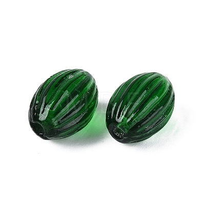 Handmade Ribbed Lampwork Beads LAMP-N042-01F-1