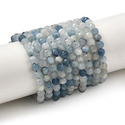 Natural Aquamarine Beads Strands G-A276-C09-4mm-02-1