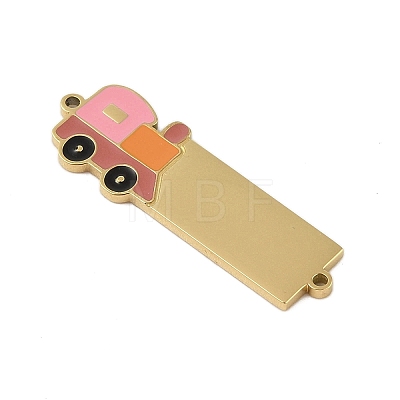 304 Stainless Steel Hot Pink Enamel Vehicle Connector Charms STAS-P377-13G-A-1