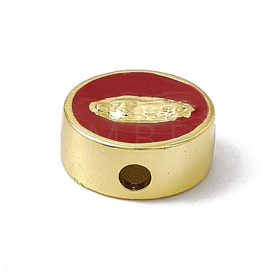 Real 18K Gold Plated Brass Enamel Beads KK-A170-02G-01-1