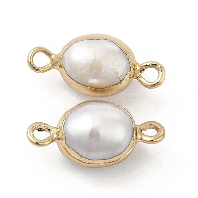 Natural Pearl Connector Charms PEAR-P004-50G-1