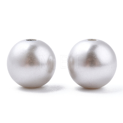 Spray Painted ABS Plastic Imitation Pearl Beads OACR-T015-05C-03-1