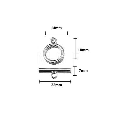 Stainless Steel Toggle Clasps PW-WG419A3-13-1