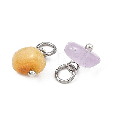 15Pcs Natural & Synthetic Gemstone Pendants PALLOY-JF05357-02-1