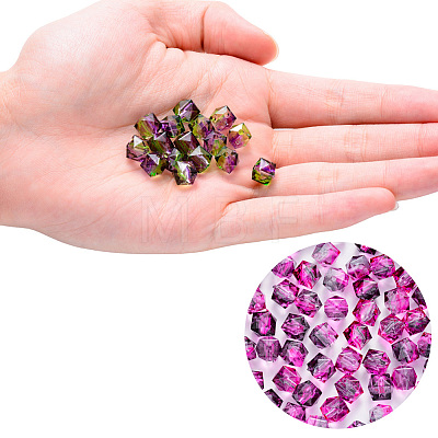 Two Tone Transparent Spray Painted Acrylic Beads X-ACRP-T005-10mm-26-M-1