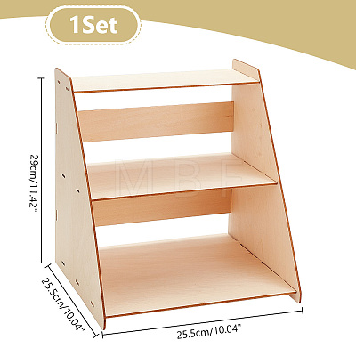 2-Tier Detachable Wooden Display Shelf AJEW-WH0007-21-1