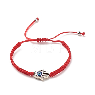 6Pcs 6 Style Alloy Hamsa Hand & Resin Evil Eye Braided Bead Bracelets Set BJEW-JB08370-1