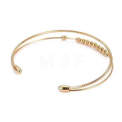 Long-Lasting Plated Brass Cuff Bangles BJEW-E370-03G-1