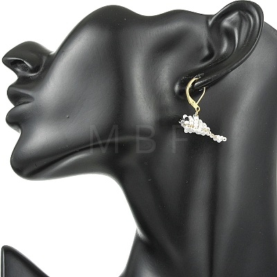 Weave Glass Seed Beads Dangle Leverback Earrings EJEW-MZ00730-1