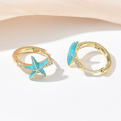 Brass Micro Pave Cubic Zirconia Hoop Earrings for Women EJEW-A167-23G-02-1