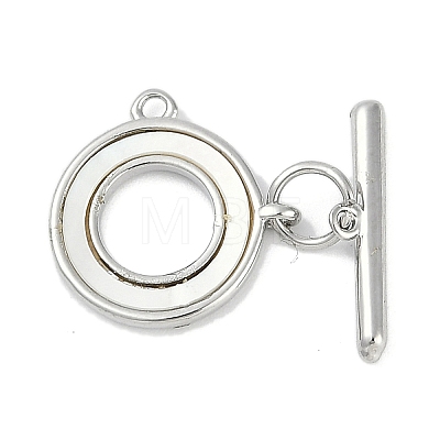 Brass & Shell Toggle Clasps KK-K391-10P-1