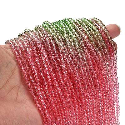Transparent Painted Glass Beads Strands X1-DGLA-A034-T3mm-A18-1