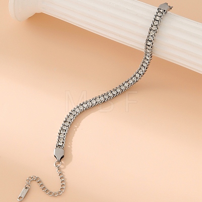 Stainless Steel Rhinestone Cup Chain Bracelets for Woman PW-WG34DD3-01-1