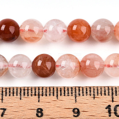 Natural Red Quartz Beads Strands G-T140-6mm-01-1