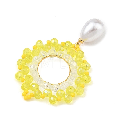 Glass & Brass Pendants PALLOY-MZ01381-1