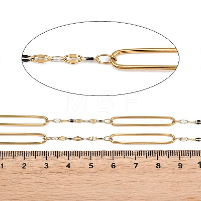 304 Stainless Steel Enamel Dapped Chain Oval Link Chains CHS-K021-15G-04-1
