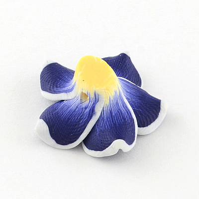 Handmade Polymer Clay 3D Flower Plumeria Beads CLAY-Q192-15mm-03-1
