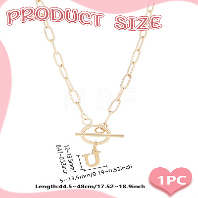 304 Stainless Steel Letter Pendant Necklaces NJEW-LP0001-52U-G-1