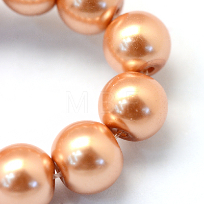 Baking Painted Pearlized Glass Pearl Round Bead Strands HY-Q330-8mm-33-1