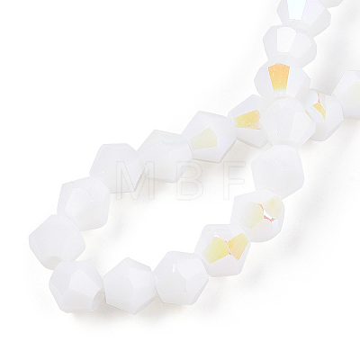 Opaque Solid Color Electroplate Glass Beads Strands EGLA-A039-P6mm-L15-1