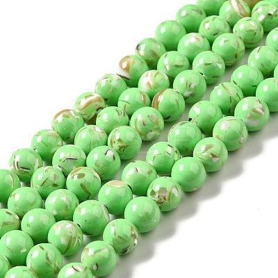 Synthetic Turquoise and Sea Shell Assembled Beads Strands G-D482-01A-02-1