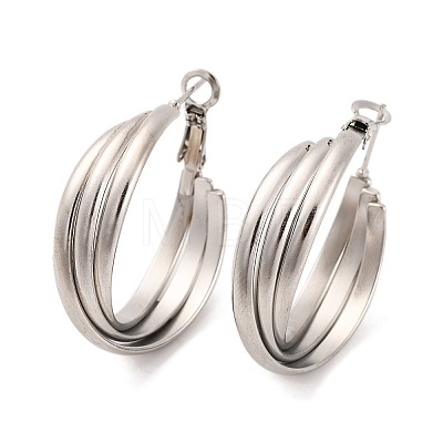 Non-Tarnish 304 Stainless Steel Three Layer Hoop Earrings for Women EJEW-Z057-10P-1