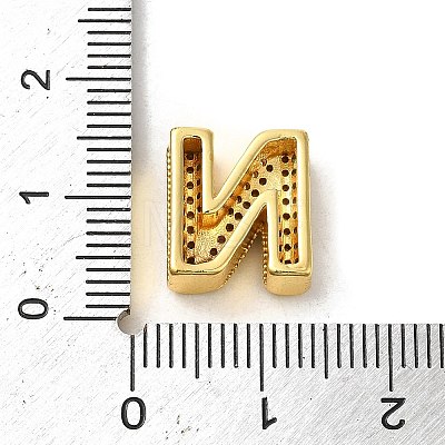 Brass Micro Pave Clear Cubic Zirconia Charms ZIRC-C009-01G-N-1