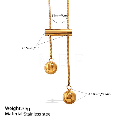 Adjustable 304 Stainless Steel Geometric Lariat Necklaces WGF601B-04-1
