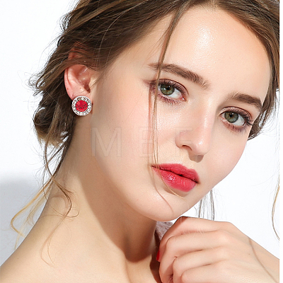 ANATTASOUL 5 Pairs 5 Style Cubic Zirconia Diamond Stud Earrings EJEW-AN0004-30-1