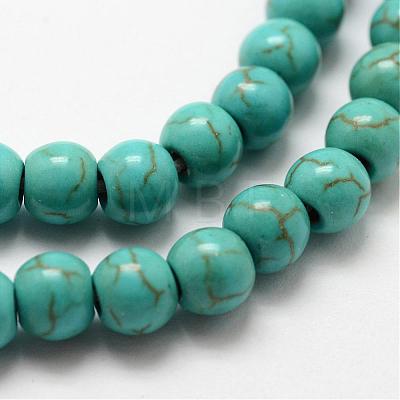 Synthetic Howlite Bead Strand G-P228-04-6mm-1
