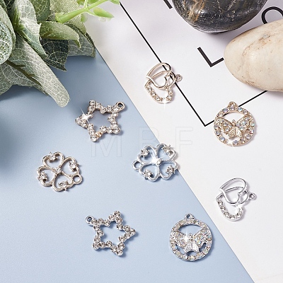 Spritewelry 32Pcs 8 Style UV Plated Alloy Pendants FIND-SW0001-16-1