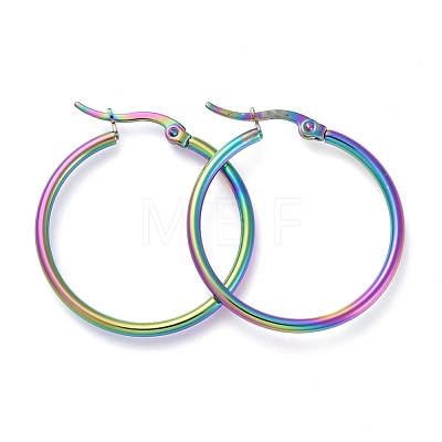 304 Stainless Steel Big Hoop Earrings EJEW-G260-02A-M-1