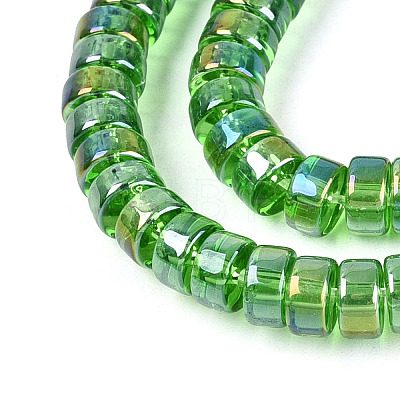 AB Color Plated Transparent Glass Beads Strands GLAA-T026-3x6mm-T08-1